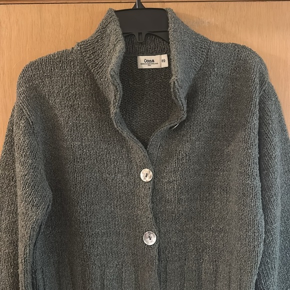 Oona Women’s New England USA Button Front Cardigan Sweater Green Size Small - Picture 2 of 10